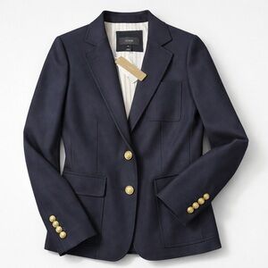 J. Crew Classic Navy Blazer with Gold Accents Size 10